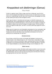 Kroppsideal och ätstörningar (Genus) | Psykologi
