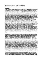 Sociala mediers roll i samhället | Samhällskunskap