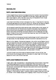 South Africa Blog | Engelska uppgift