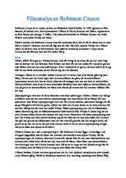 Filmanalys av Robinson Crusoe