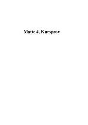Matte 4 | Kurs Prov