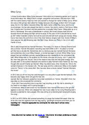 Miley Cyrus | Essay