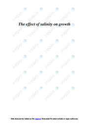 The effect of salinity on growth