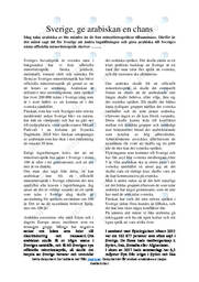 Sverige, ge arabiskan en chans | Svenska