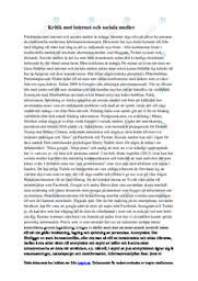 Kritik mot internet och sociala medier