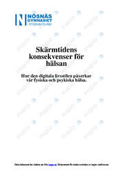 Skärmtidens konsekvenser för hälsan | Svenska