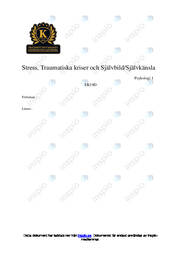 Stress, Traumatiska kriser och Självbild | Psykologi