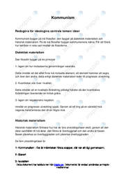 Kommunism | Ideologins centrala teman | Uppgift i historia