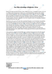 Hur följs mänskliga rättigheter i Kina | Uppgift i samhällskunskap