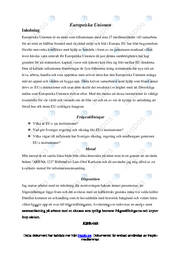 Europeiska Unionen | Uppgift i Samhällskunskap