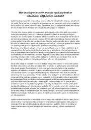 Hur kunskaper inom det svenska språket | Svenska