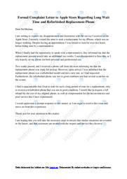 Formal Complaint Letter to Apple Store