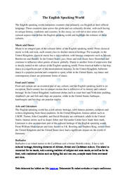 The English Speaking World | Läs mer här