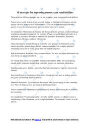 Improving memory and recall abilities