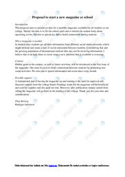 Proposal to start a new magazine at school