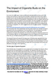 The Impact of Cigarette Buds on the Enviroment