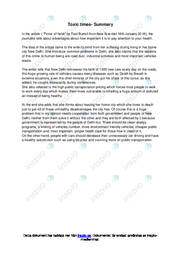 Toxic times | Sammanfattning och analys i engelska | Teal Burrel