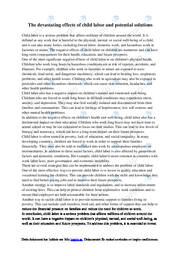 The devastating effects of child labor and potential solutions