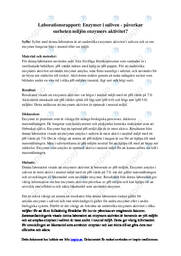 Laboratory report | Enzymes in saliva