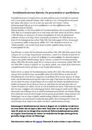 Socialdemokraternas historia