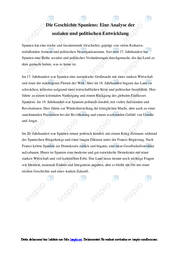 Spaniens | Analyse der sozialen politischen Entwicklung