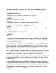 Arabiskan och svenskan | Jämförelse