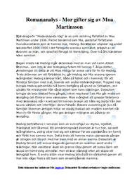 Romananalys | Mor gifter sig av Moa Martinsson