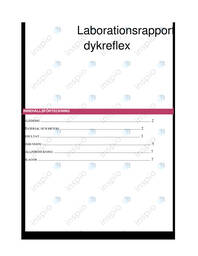 Dykreflex och Dykrespons | MDR | Labbrapport