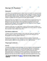 Jämförelse: Sverige och Ryssland