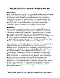 Medeltiden | Pesten och feodalismens fall