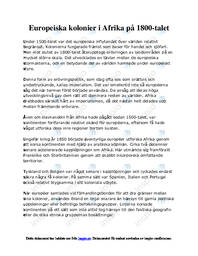Europeiska kolonier i Afrika på 1800|talet