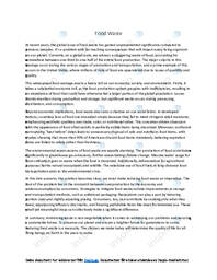 Global Food Waste | Engelska uppgift