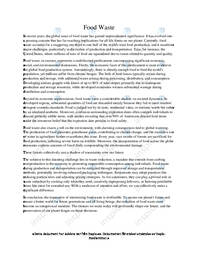 Food Waste globally | Essay