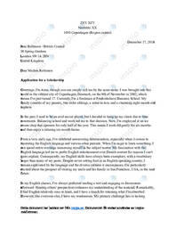 Application for a Scholarship | Write a letter