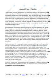 Animal Farm – Setting | Engelsk