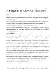 American High School | Speech