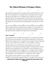 Designer Babies | Essay
