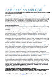 Fast Fashion and CSR