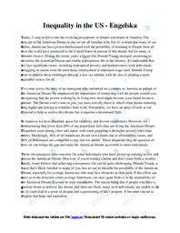 Inequality in the US | Engelska