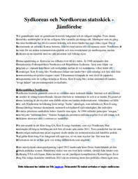 Sydkoreas och Nordkoreas statsskick | Jämförelse
