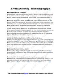Produktplacering | Inlämningsuppgift
