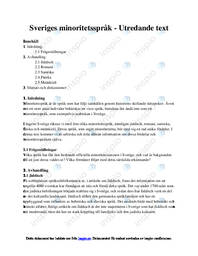 Sveriges minoritetsspråk | Utredande text