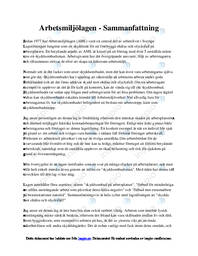 Arbetsmiljölagen | Sammanfattning