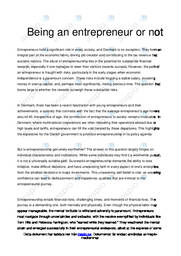 Essay | Being an Entrepreneur or Not