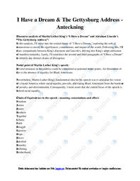 I Have a Dream & The Gettysburg Address | Anteckning