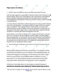 Paper about ink tattoos