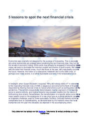 5 lessons to spot the next financial crisis