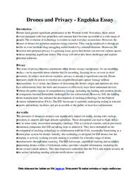 Drones and Privacy | Engelska Essay